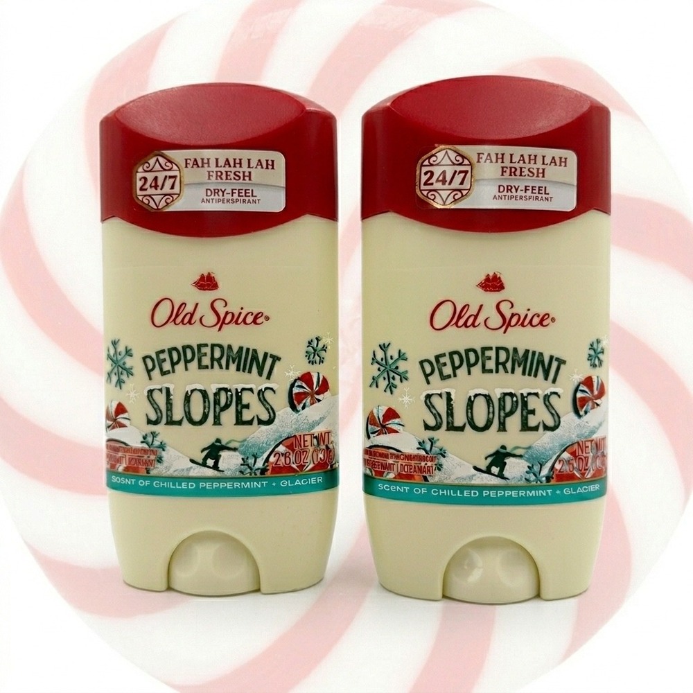 Old Spice Antiperspirant Men 2.6oz White New Peppermint Slopes Lot of 2 08/2027